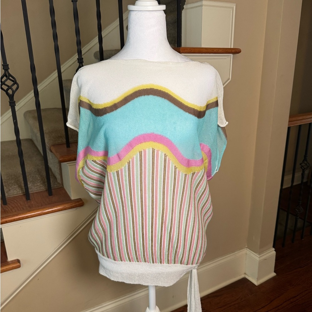Missoni Top in White, Pink, and Blue
